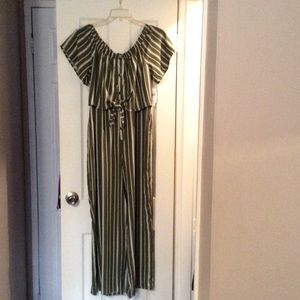 Society + stitch striped jumpsuit XL